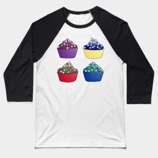 Outer Senshi Cupcakes Pattern Baseball T-Shirt